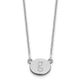 14K White Gold Oval Initial Necklace