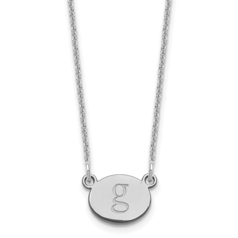 14K white gold initial necklace