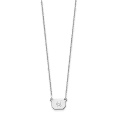 14K White Gold Initial Necklace