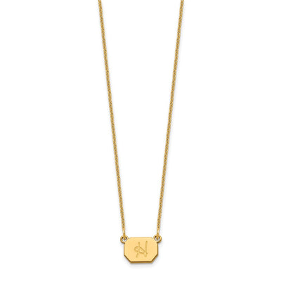 14K Yellow Gold Initial Octagon Necklace
