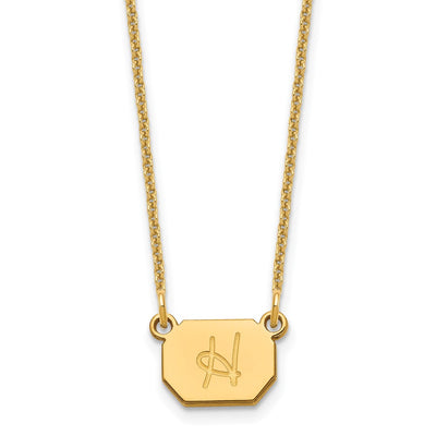 14K Yellow Gold Initial Octagon Necklace
