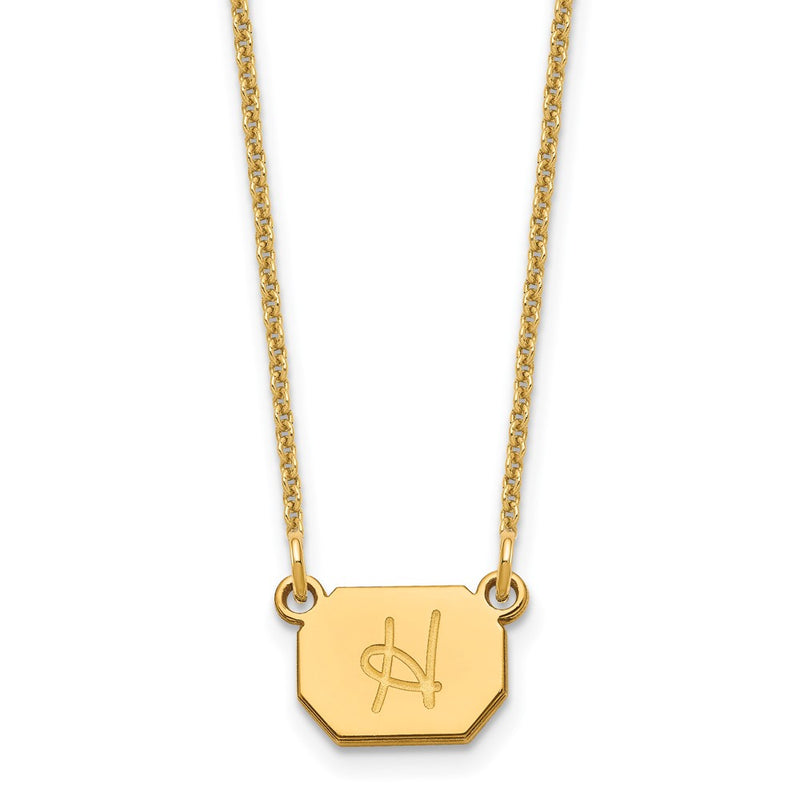 14K yellow gold initial necklace