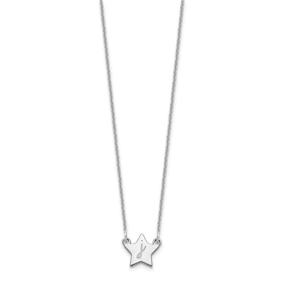 14K White Gold Initial Star Necklace