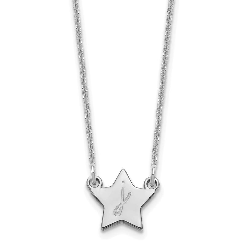 14K white gold initial necklace