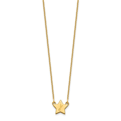 14K Yellow Gold Initial Star Necklace