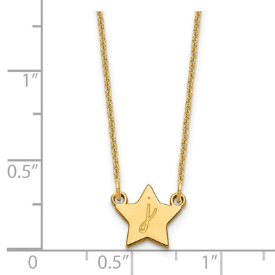 14K Yellow Gold Initial Star Necklace