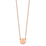 14K Rose Gold Round Initial Necklace view