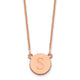 14K Rose Gold Round Initial Necklace