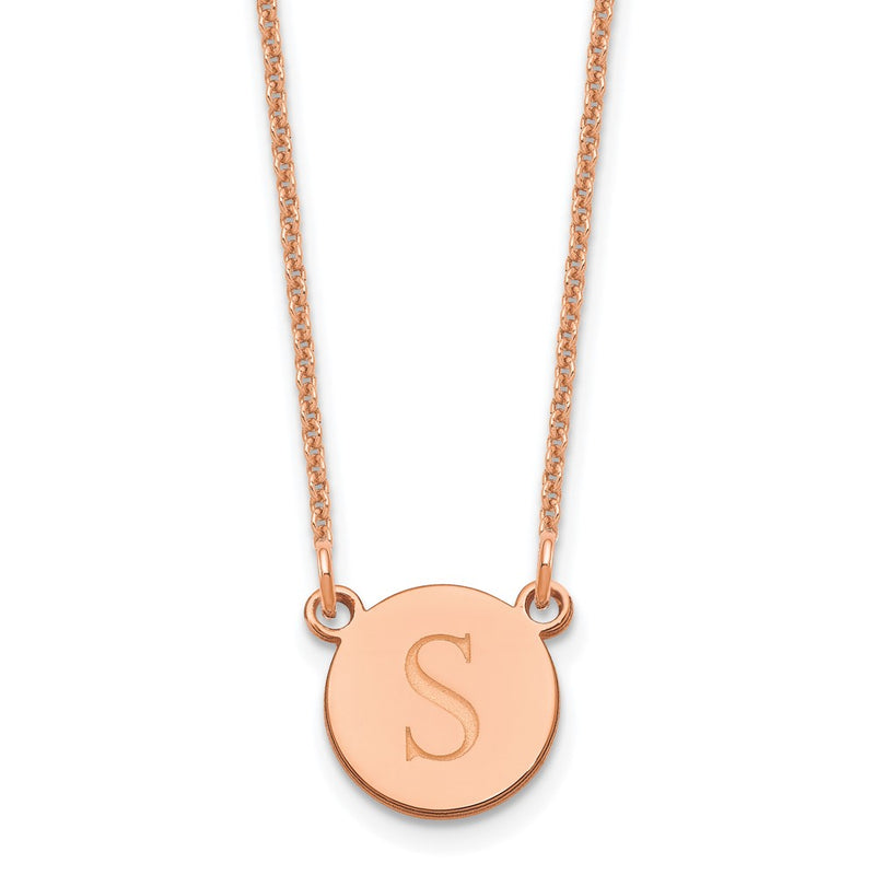 14K rose gold initial necklace