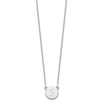 14K White Gold Round Initial Necklace view