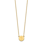 14K Yellow Gold Round Initial Necklace view
