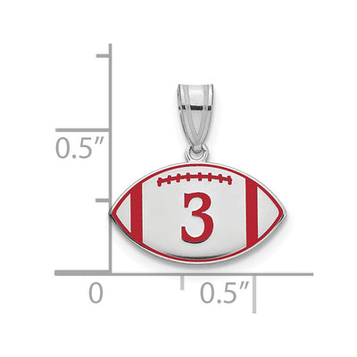 10K White Gold Personalized Football Epoxy Pendant
