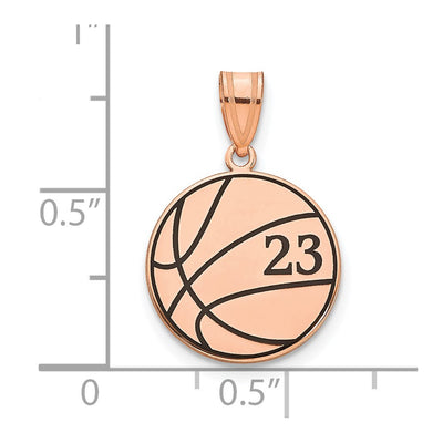 14K Rose Gold Basketball Epoxy Pendant