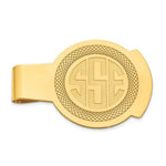 SS/Gold-plated Recessed Letter Monogram Round Money Clip view