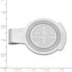 14K White Gold Recessed Letter Monogram Round Money Clip view