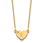 14K Yellow Gold Initial Heart with Diamond Necklace view