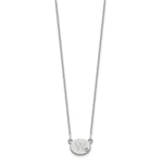 14K White Gold Oval Initial with Diamond Necklace view