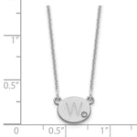 14K White Gold Oval Initial with Diamond Necklace view