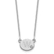14K White Gold Oval Initial with Diamond Necklace