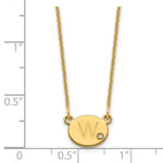 14K Yellow Gold Oval Initial with Diamond Necklace view