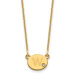 14K Yellow Gold Oval Initial with Diamond Necklace view