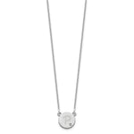 14K White Gold Round Initial with Diamond Necklace view
