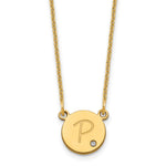 14K Yellow Gold Round Initial with Diamond Necklace view