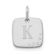 10K White Gold Cushion Initial with Diamonds Charm