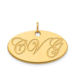 Sterling Silver/Gold-plated Polished Oval Name Plate view 27