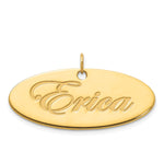 Sterling Silver/Gold-plated Polished Oval Name Plate view 28