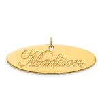 Sterling Silver/Gold-plated Polished Oval Name Plate view 29