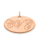 Sterling Silver/Gold-plated Polished Oval Name Plate view 12