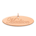 Sterling Silver/Gold-plated Polished Oval Name Plate view 14