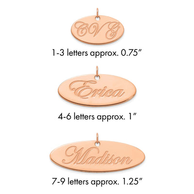 Sterling Silver/Gold-plated Polished Oval Name Plate