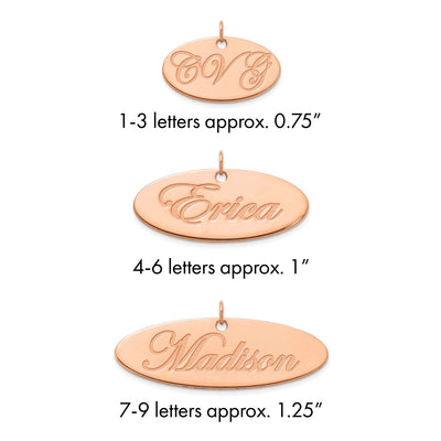 Sterling Silver/Gold-plated Polished Oval Name Plate
