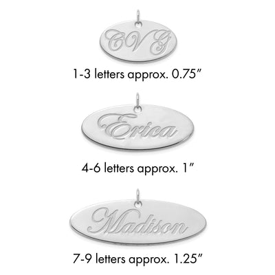 Sterling Silver/Gold-plated Polished Oval Name Plate