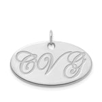 Sterling Silver/Gold-plated Polished Oval Name Plate view 2