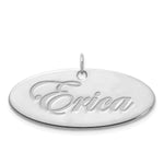 Sterling Silver/Gold-plated Polished Oval Name Plate view 3
