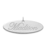 Sterling Silver/Gold-plated Polished Oval Name Plate view 4