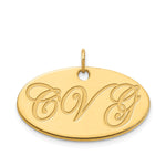 Sterling Silver/Gold-plated Polished Oval Name Plate view 7