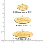 Sterling Silver/Gold-plated Polished Oval Name Plate view 10