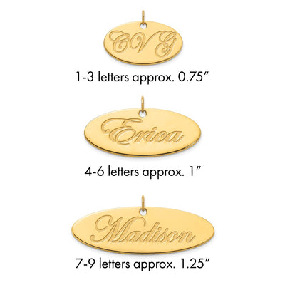 Sterling Silver/Gold-plated Polished Oval Name Plate