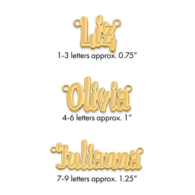 10K Yellow Gold Etched Name Plate