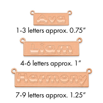 Sterling Silver/Gold-plated Etched Bar Name Plate