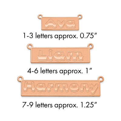 Sterling Silver/Gold-plated Etched Bar Name Plate