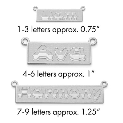 Sterling Silver/Gold-plated Etched Bar Name Plate