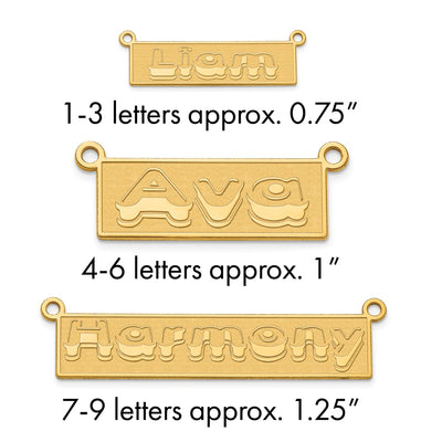 Sterling Silver/Gold-plated Etched Bar Name Plate