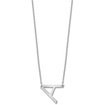 14K White Gold Polished Small Necklace view 2