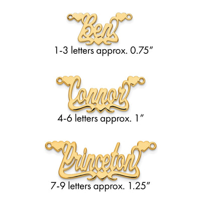 Sterling Silver/Gold-plated Polished Hearts Name Plate