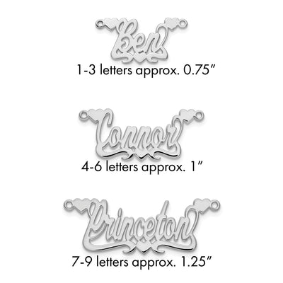 Sterling Silver/Gold-plated Polished Hearts Name Plate